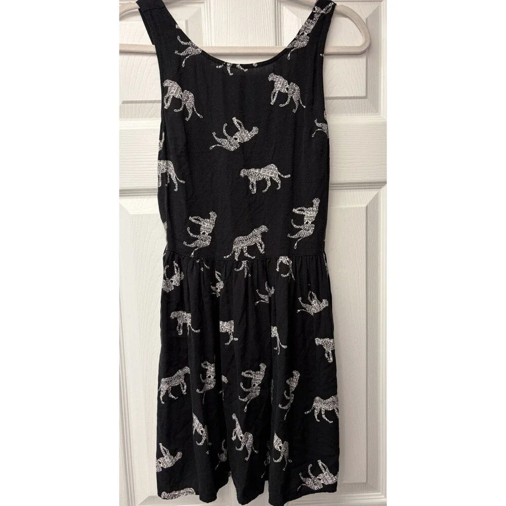 Wyld Hart Girls Shift Dress Size Medium Tiger Print Gypsy Boho Flare Sleeveless